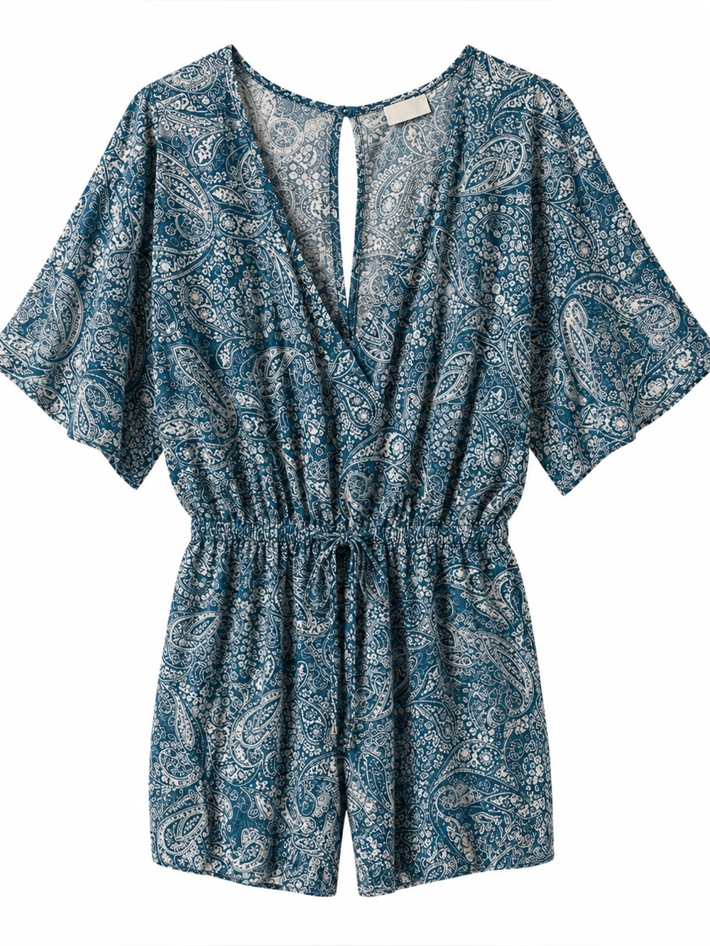 Boho Blue Paisley Printed Romper S